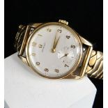 9CT GOLD OMEGA GENT'S WRISTWATCH, the 17 jewel movement numbered '17508220, cal. 268, hallmarked