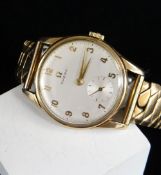 9CT GOLD OMEGA GENT'S WRISTWATCH, the 17 jewel movement numbered '17508220, cal. 268, hallmarked