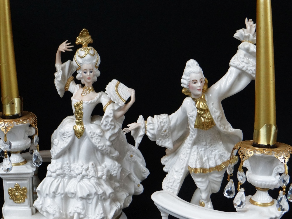 ASSORTED CONTINENTAL CHINA FIGURES, including pair bisque piano babies, pair 'House of Faberge' - Image 4 of 5