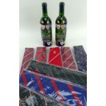 TWO 1991 RUGBY WORLD CUP COMMEMORATIVE BOTTLES OF WINE & ASSORTED RUGBY UNION NECK TIES mainly