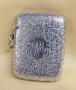 VICTORIAN SILVER VESTA / LOCKET CASE, foliate engraved with initials, Birmingham 1897, 39.9gms