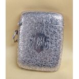 VICTORIAN SILVER VESTA / LOCKET CASE, foliate engraved with initials, Birmingham 1897, 39.9gms