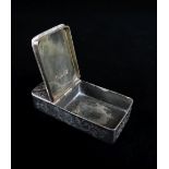 VICTORIAN SILVER TWO SECTION VESTA CASE, of rectangular shape, engraved with scroll and foliate