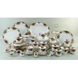 ROYAL ALBERT 'OLD COUNTRY ROSES' PATTERN BONE CHINA SERVICE FOR SIX, including teapot, teacups,