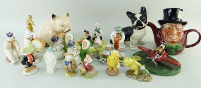 ASSORTED COLLECTORS CHINA, including four Goebels winter figures, three Doulton 'Snowman' figures,