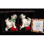 PAIR WEDGWOOD BIZARRE CLARICE CLIFF LIMITED EDITION (35/150) TEDDY BEAR BOOKENDS, with COA, boxed,