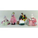 FOUR ROYAL DOULTON FIGURINES, comprising scarce Chloe HN1470, Penelope HN1901, The Old Balloon