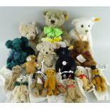 ASSORTED MODERN COLLECTIBLE TEDDY BEARS, including Steiff bear with daffodils and duckling, Steiff