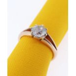 15CT GOLD DIAMOND SOLITAIRE RING, the old European cut diamond measuring 1.0cts approx. (visual