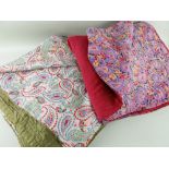 TWO WELSH PRINTED COTTON QUILTS, both paisley floral designs, 200 x 226cms and 212 x 150cms (2)