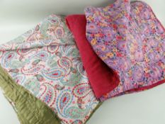 TWO WELSH PRINTED COTTON QUILTS, both paisley floral designs, 200 x 226cms and 212 x 150cms (2)