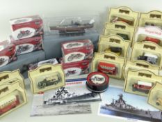 ASSORTED DIECAST VEHICLES & SHIPS, including Lledo Days Gone x 30, De Agostini battleships x 5;