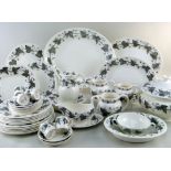 WEDGWOOD 'NAPOLEON IVY' PART SERVICE printed in grey, including coffee cups, side, dinner and