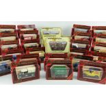 MATCHBOX DIECAST MODELS OF YESTERYEAR: thirty-one 1980s maroon-boxed commercial vans, and eight