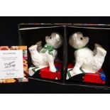 PAIR WEDGWOOD BIZARRE CLARICE CLIFF LIMITED EDITION (36/150) TEDDY BEAR BOOKENDS, with COA, boxed,