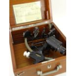 C. PLATH GERMAN 6.5 INCH RADIUS SEXTANT with ladder frame in mahogany box with certificate, signed