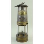 E. THOMAS & WILLIAMS LTD. MINER'S SAFETY LAMP, No. B/136, type no. , 27cms high
