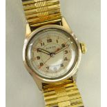 VINTAGE PLATED ROLEX WRISTWATCH, the dial with centre seconds hand, minute railroad, Arabic