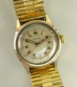 VINTAGE PLATED ROLEX WRISTWATCH, the dial with centre seconds hand, minute railroad, Arabic