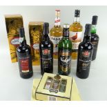 ASSORTED PORT, SHERRY & WHISKY, including Croft Particular boxed x 2, Taylor's Select Port x 2,