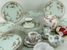 ASSORTED CABINET CHINA & PART DESSERT SERVICE, compromising a Minton-style 'Aesthetic' nine piece