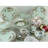 ASSORTED CABINET CHINA & PART DESSERT SERVICE, compromising a Minton-style 'Aesthetic' nine piece