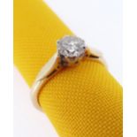 18CT GOLD SINGLE-STONE DIAMOND RING, the claw set diamond 0.4cts approx. (visual estimate), ring