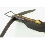 17TH CENTURY FLEMISH TARGET CROSSBOW, with wrought iron and bone fittings, 92cms long Comments: