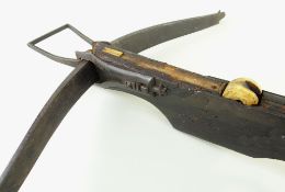 17TH CENTURY FLEMISH TARGET CROSSBOW, with wrought iron and bone fittings, 92cms long Comments: