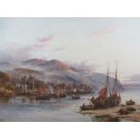 W STUART LLOYD RBA (fl. 1875-1929) large exhibition quality watercolour - Conwy Castle, Town and