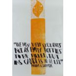 PAUL PETER PIECH two colour lithograph - candle and two opposing faces in the flame, typography by