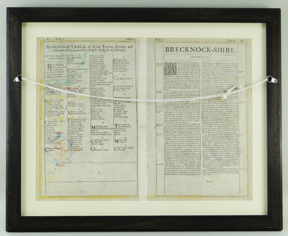 JOHN SPEED coloured antique map - Brecknoke 'Both Shyre and Towne described', dated 1610, - Image 2 of 4