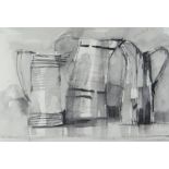 ANDREW DOUGLAS FORBES mixed media - still-life of three jugs, unsigned, 21.5 x 31cms Provenance: