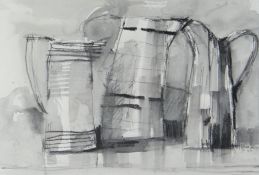 ANDREW DOUGLAS FORBES mixed media - still-life of three jugs, unsigned, 21.5 x 31cms Provenance: