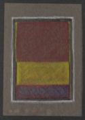 JACK JONES crayon and pencil - abstract, Mark Rothko style horizontal colours, 23 x 16cms