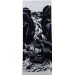 SIR KYFFIN WILLIAMS RA limited edition (71/100) linocut - Ogwen Falls, Eryri waterfall, signed