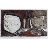 ISLWYN WATKINS artist's proof coloured etching and aquatint - abstract, entitled 'Where It's At',