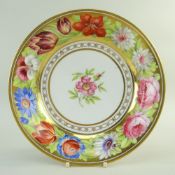 SWANSEA PORCELAIN MARQUIS OF ANGLESEY SERVICE PLATE circa 1815-17, London decorated, the centre