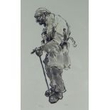 SIR KYFFIN WILLIAMS RA coloured limited edition (505/750) print - entitled 'Farmer at Funeral', sig