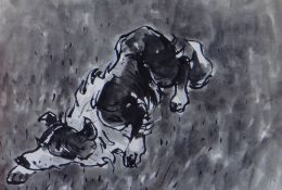 SIR KYFFIN WILLIAMS RA colour limited edition (91/250) print - alert sheepdog, signed in full, 31
