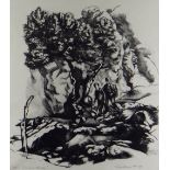 JOHN ROBERTS lithograph - two figures, titled in margin 'Olive Tree and Rocks', signed and dated