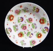 SWANSEA PORCELAIN DISH IN THE MARINO BALLROOM SET PATTERN circa 1815-17, naively painted with