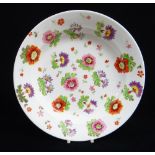 SWANSEA PORCELAIN DISH IN THE MARINO BALLROOM SET PATTERN circa 1815-17, naively painted with