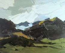 SIR KYFFIN WILLIAMS RA coloured limited edition (177/250) print - Eryri mountains scene, signed in