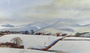 ROB PIERCY watercolour - 'Cnicht from Ynys Tywyn', signed, 31 x 53cms Provenance: private