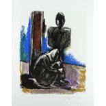 JOSEF HERMAN OBE RA limited edition (48/150) lithograph - two figures, signed, 61 x 52cms