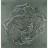 ANTHONY BRANDT lithographic print on green paper - entitled 'Love Enveloping the World', published