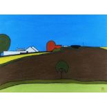 TOM JONES RCA pastel - red barn, monogrammed, 42 x 52cms Provenance: consigned by the widow and