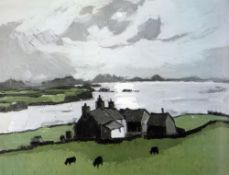 SIR KYFFIN WILLIAMS RA limited edition (65/150) colour print - Ynys Mon Farm, Penrhyn Du, Aberffraw,