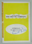 1955 / 56 THE OLD VIC COMPANY PROGRAMME FOR OTHELLO SIGNED BY RICHARD BURTON in blue ink on front